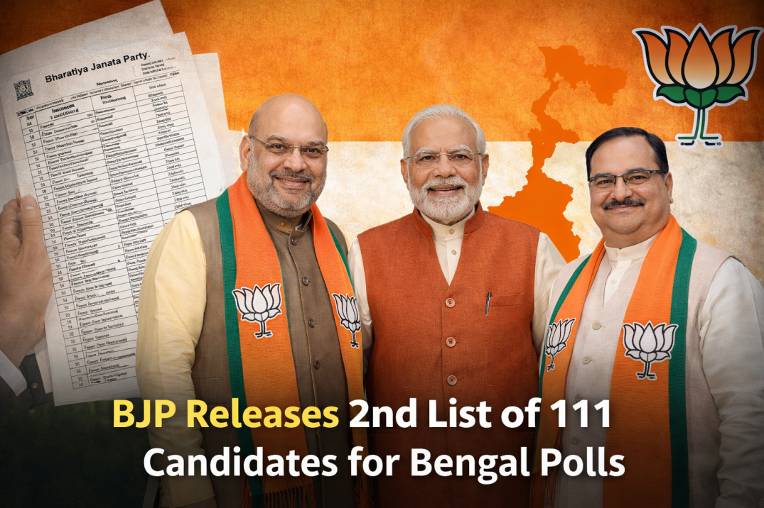 BJP Releases 2nd List of 111 Candidates for Bengal Polls
