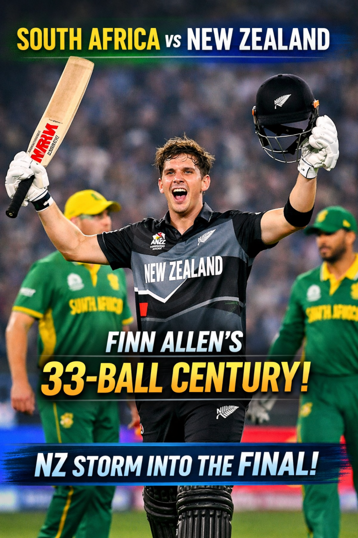 South Africa vs New Zealand: Finn Allen’s 33-Ball Century