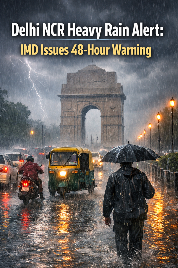 Delhi NCR Heavy Rain Alert: IMD Issues 48-Hour Warning